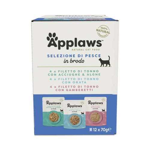 Applaws Cat Busta Multipack 12x70G Selezione di Pesce