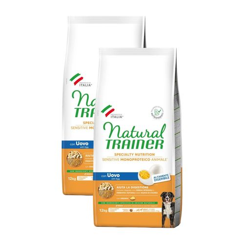 Kit Risparmio 2x12KG Natural Trainer Sensitive Dog No Gluten Adult Medium Maxi
