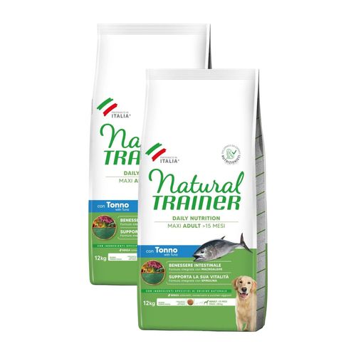 Kit Risparmio 2x12KG Natural Trainer Dog Adult Maxi Tonno