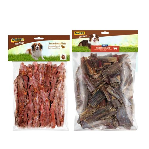 Set Prova Multigusto 750G+1KG Multifit Snack Cane Native Filetti e Trachea Manzo