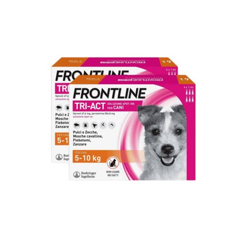 Frontline Tri-Act Antiparassitario Per Cani Contro Parassiti E Insetti Volanti 5-10Kg