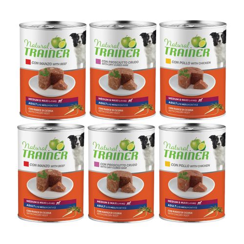 Set Prova Multigusto 6x400G Natural Trainer Dog Medium&Maxi