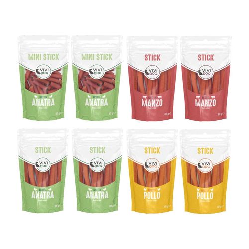 Set Prova Multigusto 8x80G ViVi Dog Snack Stick