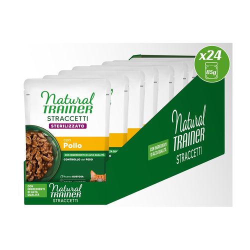 Natural Trainer Straccetti Sterilised Cat Busta Multipack 24x85G