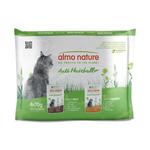 Almo Nature Cat Holistic Anti Hairball Busta Multipack 6x70G