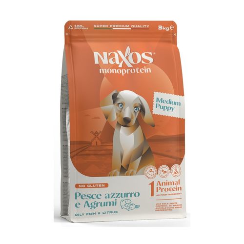 Naxos Monoprotein Medium Puppy Pesce Azzurro e Agrumi