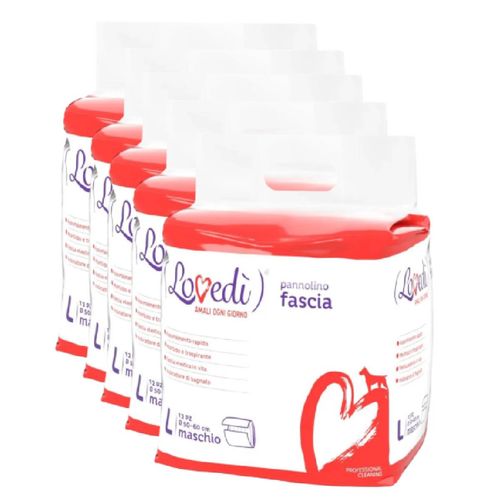 Kit Risparmio 60PZ Lovedì Pannolino a Fascia per Cani Maschi