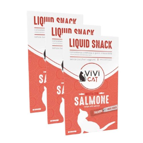 Kit Risparmio 18x15G ViVi Cat Liquid Snack al Salmone
