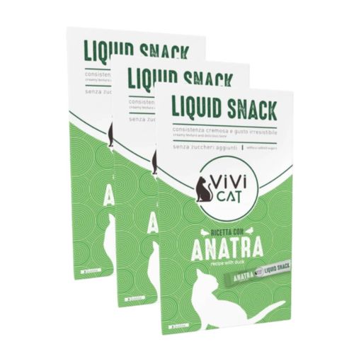 Kit Risparmio 18x15G ViVi Cat Liquid Snack all' Anatra