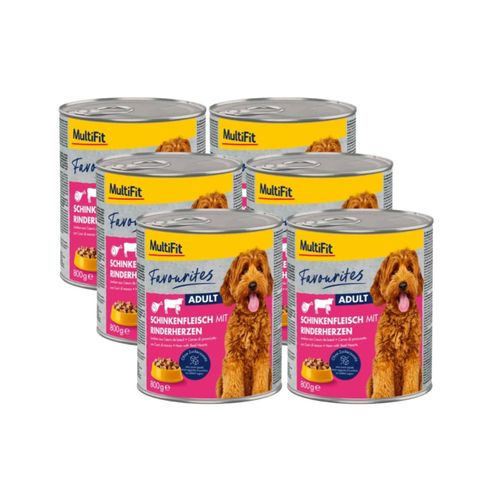 Kit Risparmio 6x800g Multifit Favourites Dog Lattina