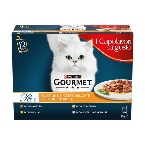 Gourmet Perle Selezione Ricette Delicate Cat Busta Multipack 12x85G
