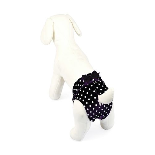 Camon Mutandina a Pois in Cotone Elasticizzato Nero per Cane