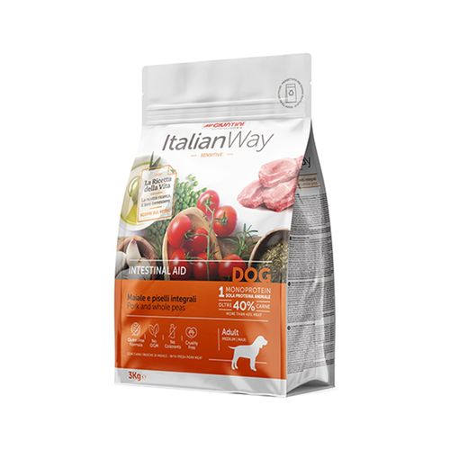 Italian Way Cane Medium/Maxi Sensitive Intestinal Aid Maiale e Piselli
