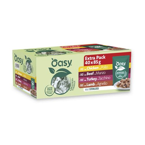 Oasy Original Formula Cat Sterilised Busta Multipack 40x85G