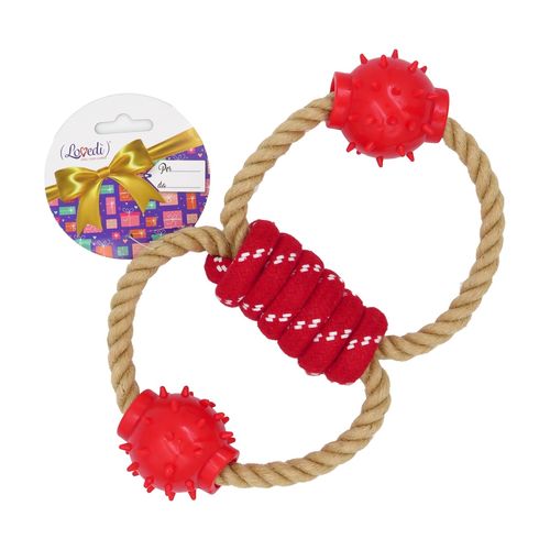 Lovedì Gioco Cane Natale Corda Doppio Anello