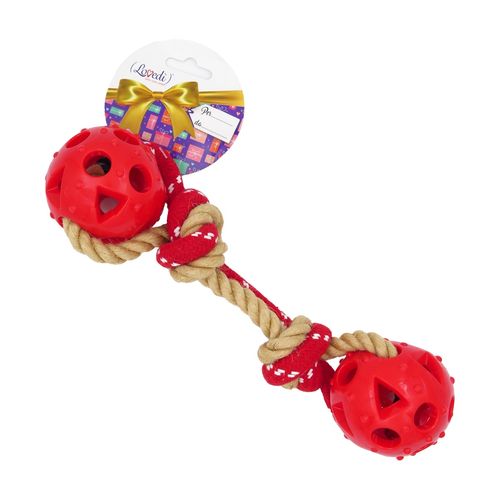 Lovedì Gioco Natalizio Corda con Pallina per Cane