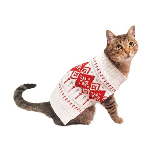 Lovedi Maglioncino Natalizio Bianco per Cani e Gatti