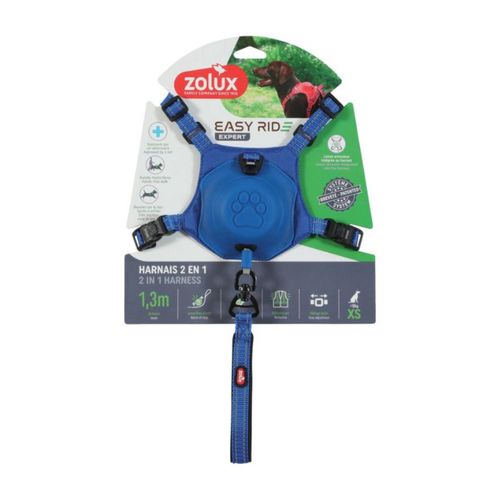 Zolux Pettorina per Cani con Guinzaglio Avvolgibile Easyride Blu