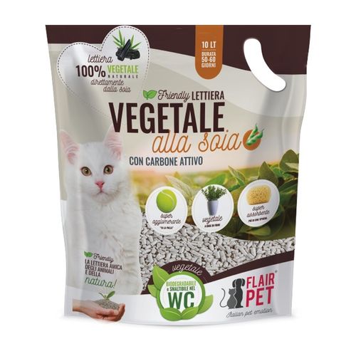 Flair Pet Lettiera Vegetale alla Soia con Carbone Attivo