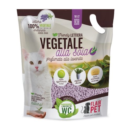 Flair Pet Lettiera Vegetale alla Soia Profumata alla Lavanda