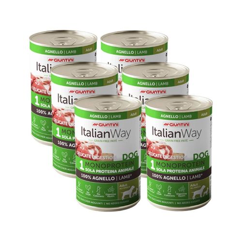 Kit Risparmio 6x400G Italian Way Cane Monoprotein Delicate Digestion Lattina