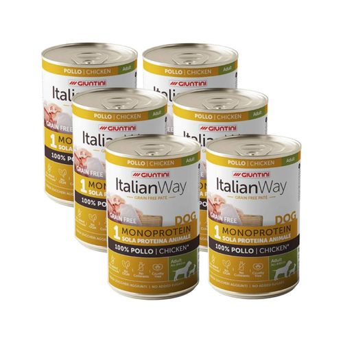Kit Risparmio 6x400G Italian Way Cane Monoprotein Grain Free  Lattina