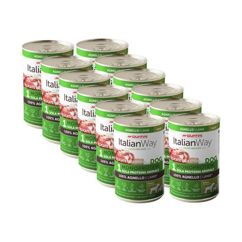 Kit Risparmio 12x400G Italian Way Cane Monoprotein Delicate Digestion Lattina