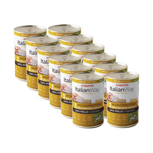 Kit Risparmio 12x400G Italian Way Cane Monoprotein Grain Free Lattina