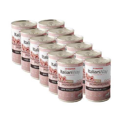 Kit Risparmio 12x400G Italian Way Junior Monoprotein Natural Growth Lattina