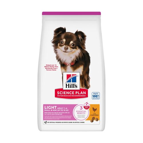 Hill's Science Plan Light Small & Mini Adult Alimento Secco per Cani con Pollo