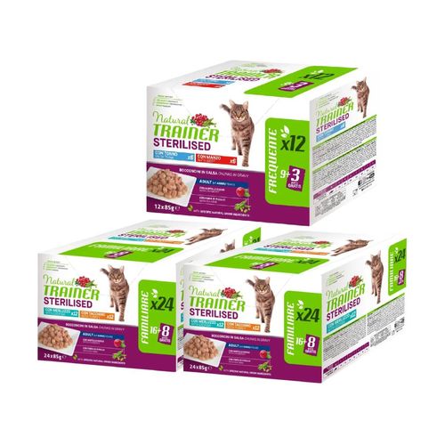 Set Prova Multigusto 12x85G e 48x85G Natural Trainer Cat Sterilised