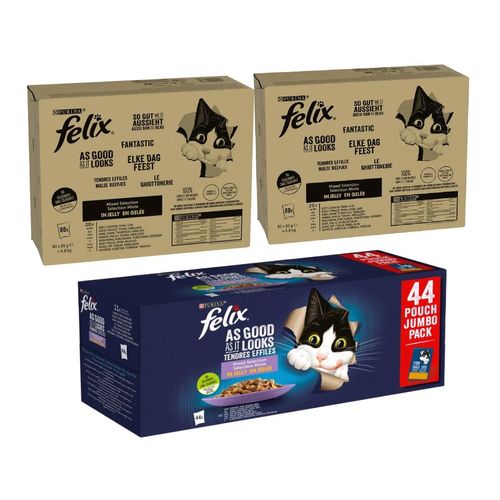 Set Prova Multigusto 44x85G e 160x85G Felix Cat Le Ghiottonerie Mix