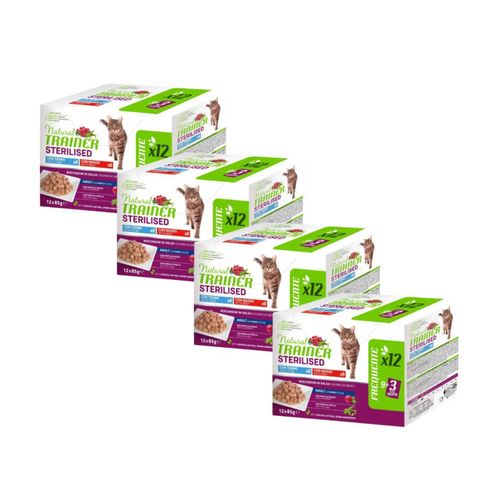 Kit Risparmio 48x85G Natural Trainer Gatto Sterilizzato