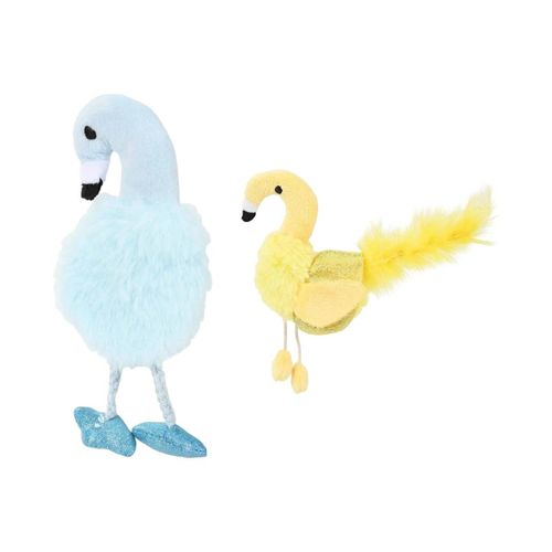 Kit Gioco Gatto Fenicottero Frusciante Giallo e Blu