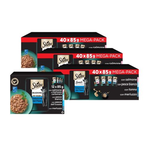 Kit Multigusto Sheba Delicatezze 120x85 + 12x85g Salsa del Mare incluso