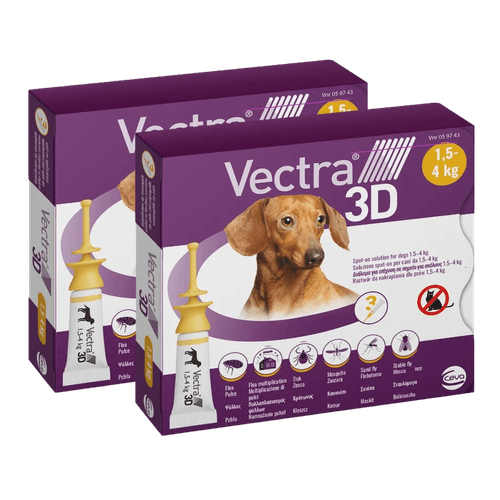 Vectra 3D Antiparassitario per Cani sotto 4KG