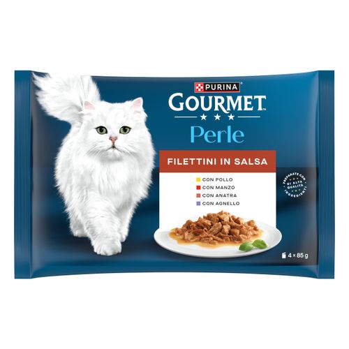 Gourmet Perle Filettini in Salsa Cat Busta Multipack 4x85G