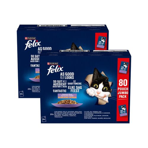 Kit Risparmio 160X85G Felix Cat Ghiottonerie Multipack Mix di Gusti