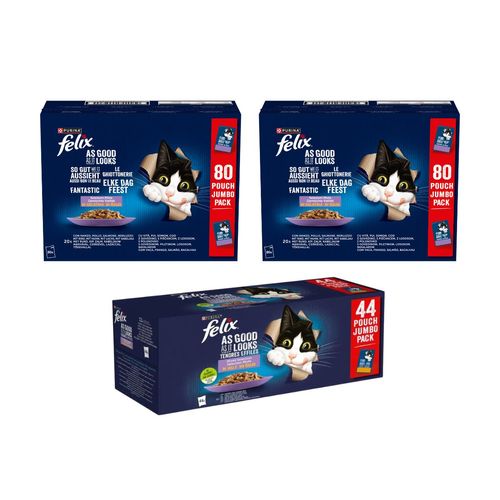 Set Prova Multigusto 44x85G e 160x85G Felix Cat Le Ghiottonerie Mix