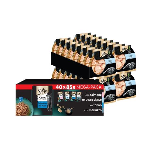Kit Multigusto Sheba Filets 32x60g + Delicatezze del Mare 40x85g