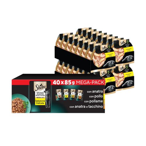 Kit Multigusto Sheba Filets 32x60g + Selezione in Salsa Carne 40x85g