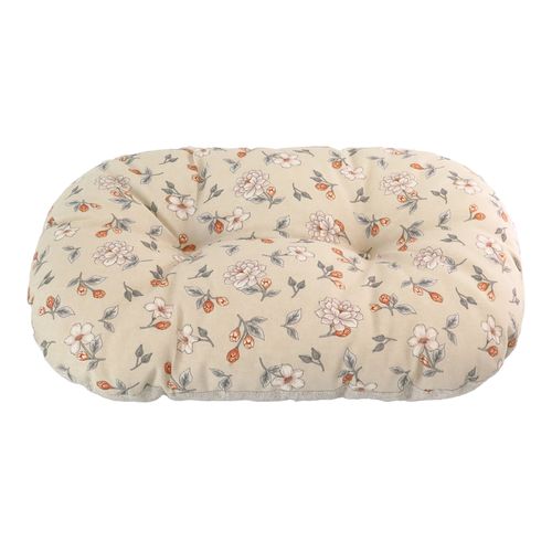 Luna&Teo Cuscino Ovale Trapuntato Flowers Beige